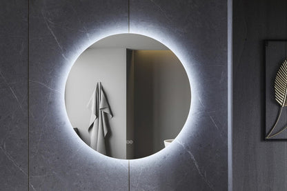 Espejo redondo de 120 cm sin marco, iluminación LED perimetral y antivaho