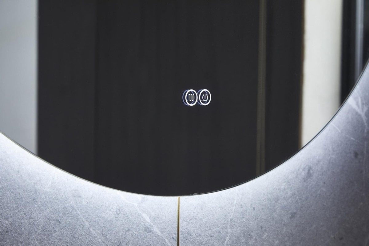 Espejo redondo 60 cm sin marco, iluminación LED perimetral y anticondensación