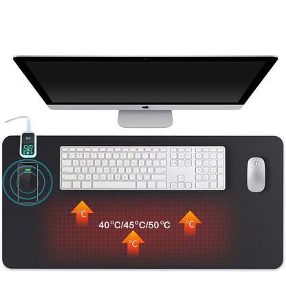 Verwarmde bureau onderlegger met draadloos oplaad functie en led