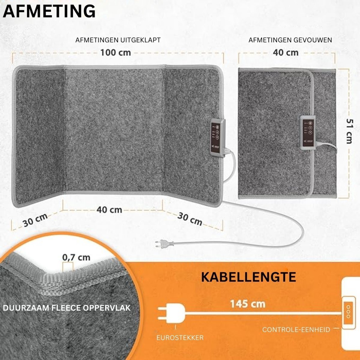 Panel infrarrojo móvil plegable con 3 niveles de calor - 165W