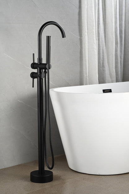 Mezclador independiente para bañera - incluye teleducha - negro mate
