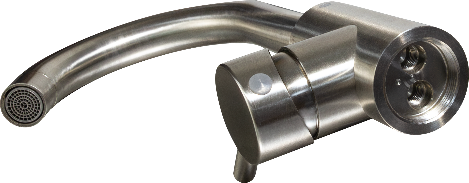 Grifo de lavabo Gun Metal con caño giratorio de 180 grados
