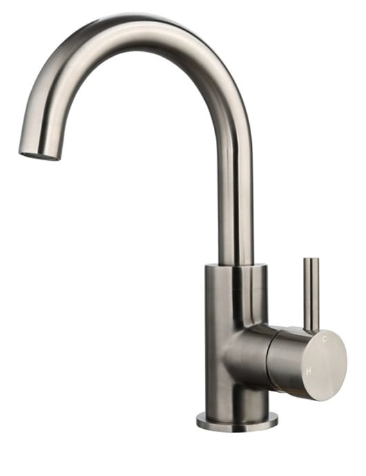 Basin Faucet Gun Metal with 180° Swivel Spout